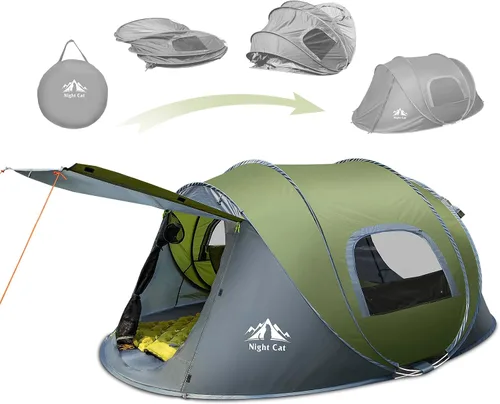 Miniatura 7 de Night Cat Pop-up Camping Tent: 2 Person Tent Waterproof Instant Easy Setup Family Tent