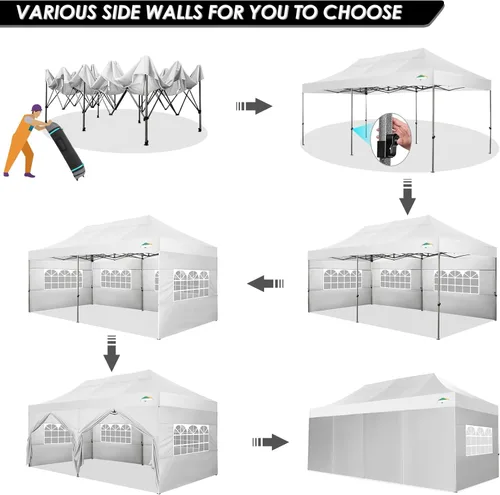 Miniatura 79 de COBIZI Tienda de campaña desplegable de 6.6 x 6.6 pies, toldo resistente, fácil de instalar, impermeable, para exteriores, fiestas, playa, jardín