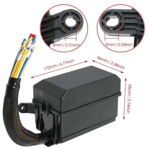 Miniatura 6 de Gebildet Caja de fusibles y relés de 12 V con 5 pines JD1914 40A relé y 1 relé de 4 pines 6 fusibles ATC/ATO, caja de relé de fusibles impermeable