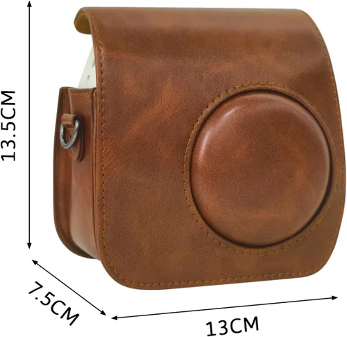 Miniatura 2 de Protective Case for Fujifilm Instax Mini 7+ SE Instant Camera, Premium PU Leather Mini 7 Plus 7c 7s Case Bag with Removable Adjustable Strap (Brown)