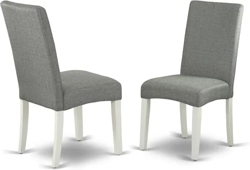 Miniatura 12 de East West Furniture DRP1T24 Driscol Parson - Sillas de comedor acolchadas de tela de lino de color negro, juego de 2, color negro