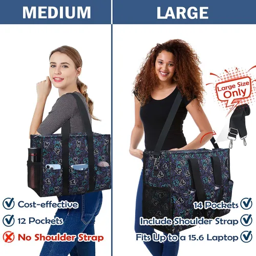 Miniatura 2 de ABAMERICA Bolsas de enfermería para trabajo, bolsa de enfermería, múltiples bolsillos, impermeable, organizadora, con cremallera, bolsa clínica