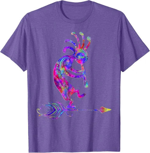 Miniatura 11 de Native American Kokopelli With Feather 2 - Camiseta Fan Fun, Negro, S