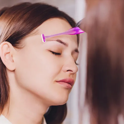 Miniatura 6 de ANCIRS Paquete de 24 maquinillas de afeitar de cejas para maquillaje de mujer, herramienta facial en forma de T para cejas de ojos, kit de recorte