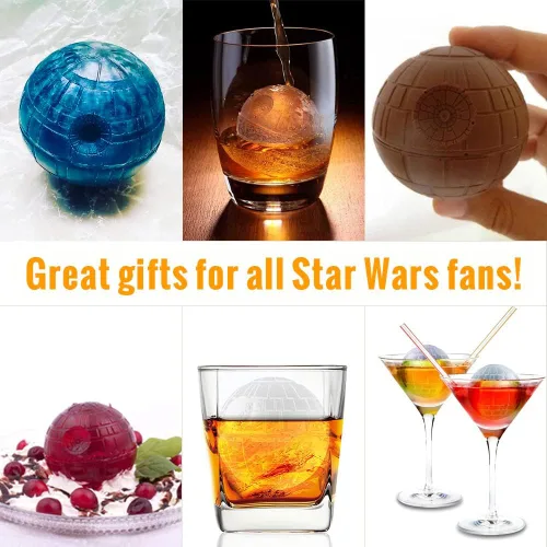 Miniatura 2 de Molde redondo para cubitos de hielo de Star Wars Death Star Wars, moldes para cubitos de hielo para whisky y bourbon y chocolate
