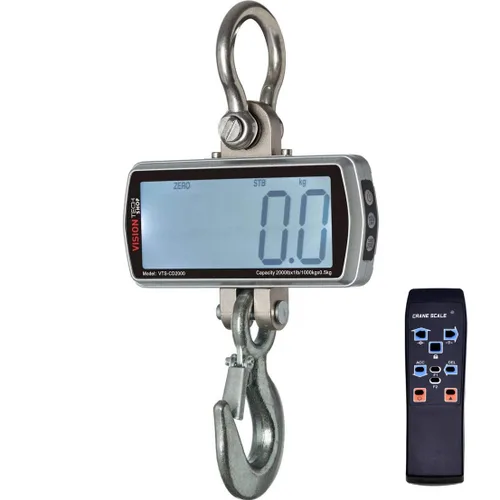 Miniatura 6 de VisionTechShop Báscula digital para grúa, DCS-CD de 2000 libras, 2,204.6 lbs, báscula colgante compacta y resistente, pantalla LCD
