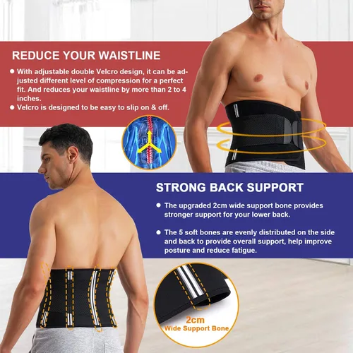 Miniatura 5 de Faja moldeadora de cintura para hombre, con control de abdomen, faja moldeadora de cuerpo, cinturón de sudor