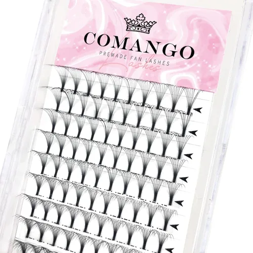 Miniatura 78 de CoMango Extensiones de pestañas de volumen 3D/4D/5D/6D/10D, grosor de 0.003 in, rizo C/D, tallo corto de 0.315-0.591 in, extensiones de pestañas