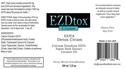 Miniatura 4 de EZDtox Cream - Heavy Metal EDTA Detox - 1 mes de suministro - Bomba de 3.5 oz