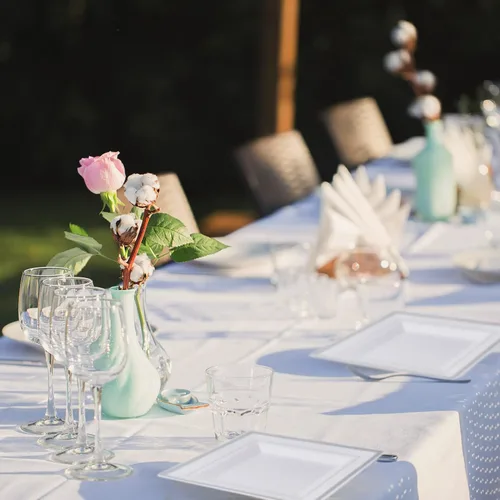 Miniatura 3 de Vplus 90 piezas de 9.5 pulgadas de platos de plástico plateado desechables, elegantes y duraderos de color blanco, platos de plástico para cenas