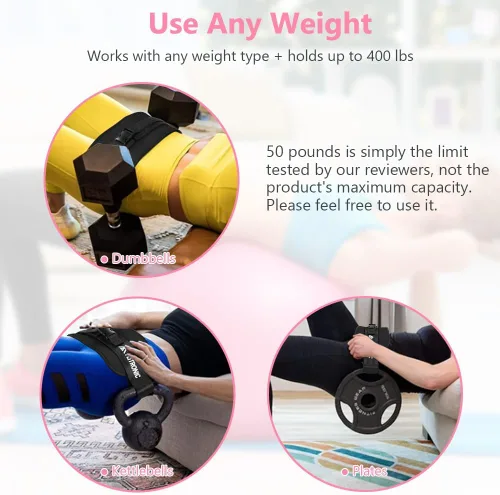 Miniatura 6 de Flintronic Exercise Hip Thrust Belt, Glute Trainer, Adjustable Hip Thrust Belt with Extra Padding for Dumbbells Kettlebells Gym Fitness Bodybuilding