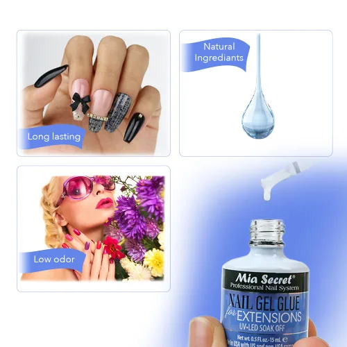 Miniatura 5 de MIA SECRET PEGAMENTO DE GEL DE UÑAS DE 0.5 Floz PARA EXTENSIONES UV-LED SOAK OFF