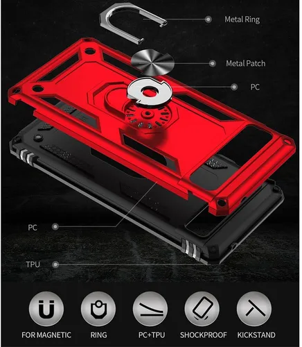 Miniatura 7 de Funda para Pixel 6a, Google Pixel 6A con protector de pantalla HD, [grado militar de 16 pies probada en caídas], anillo protector a prueba de golpes