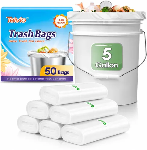 Miniatura 28 de Teivio - Bolsas de basura medianas sin perfume de 8 galones, 220 unidades, para bolsas de basura de 7, 8, 9 y 10 galones de grosor, bolsas