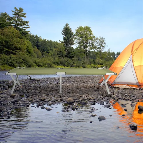 Miniatura 3 de Catre de camping plegable portátil, silla de estar al aire libre con bolsa de transporte para viajes en interiores y exteriores, campamento