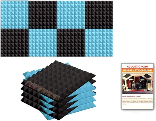 Miniatura 19 de ACE Punch 8 Pack Pirámide Espuma acústica Panel de bricolaje Design Studio Insonorización Azulejos de pared Aislamiento Acústico con pestañas