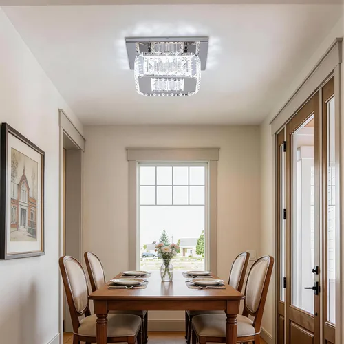 Miniatura 4 de CLAIRDAI Lámpara de techo de cristal cuadrada de montaje empotrado, lámpara de techo LED moderna para cocina, pasillo, vestíbulo, sala de estar