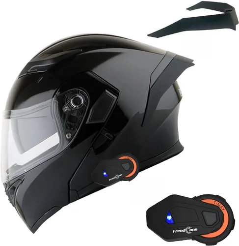 Miniatura 19 de 1Storm Casco modular de cara completa para motocicleta con doble visera abatible, protector solar: HB89