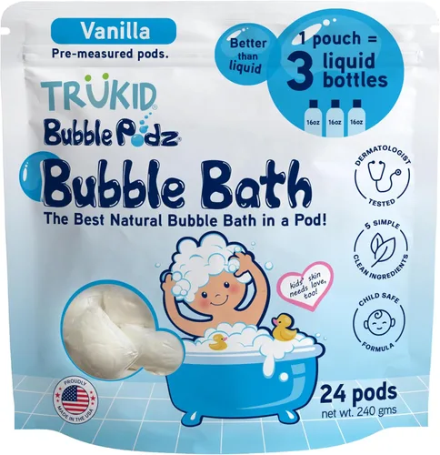 Miniatura 18 de TruKid Bubble Podz - Baño de burbujas para niños, niños pequeños y bebés, bomba de baño suave y refrescante sin lágrimas para piel sensible