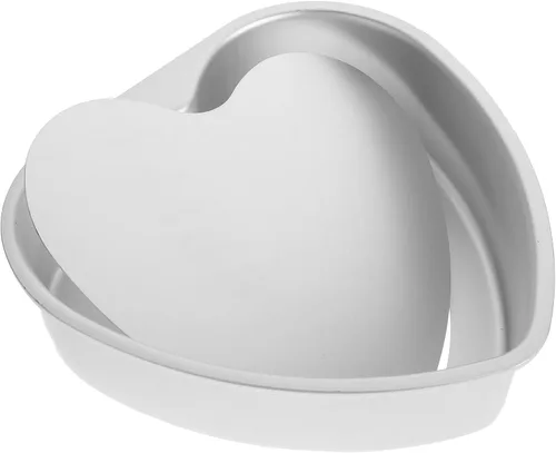 Miniatura 6 de Kichvoe Molde de aluminio antiadherente con forma de corazón de 8 pulgadas con parte inferior extraíble para San Valentín, cumpleaños, hornear