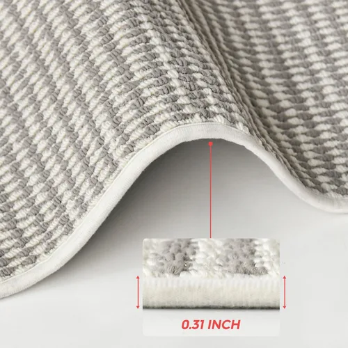 Miniatura 7 de Artoid Mode Alfombra Antideslizante Lavable a Máquina Beige y Gris, Alfombras de Cocina Suaves Absorbentes y Resistentes a las Manchas