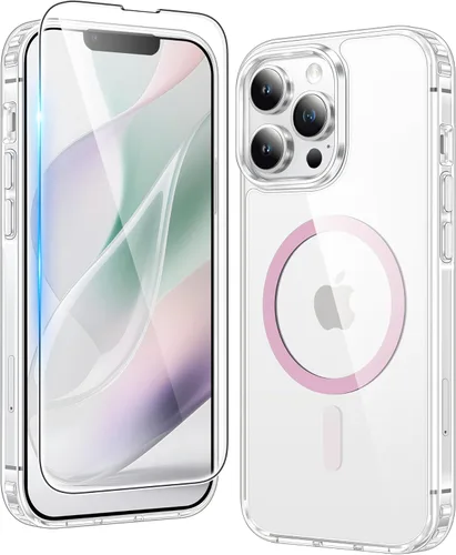 Miniatura 188 de FNTCASE Funda para iPhone 13 Pro-Max: Fundas magnéticas transparentes compatibles con Magsafe Slim anti amarillamiento protección contra caídas