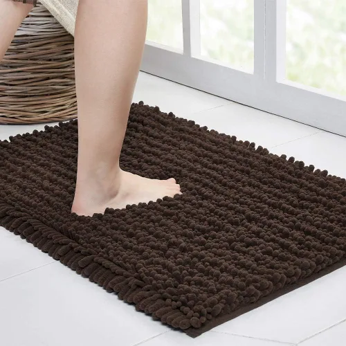 Miniatura 214 de Walensee Alfombra de baño antideslizante (24x17 pulgadas, rosa polvoriento) absorbente de agua, súper suave, lanuda de felpilla, lavable a máquina