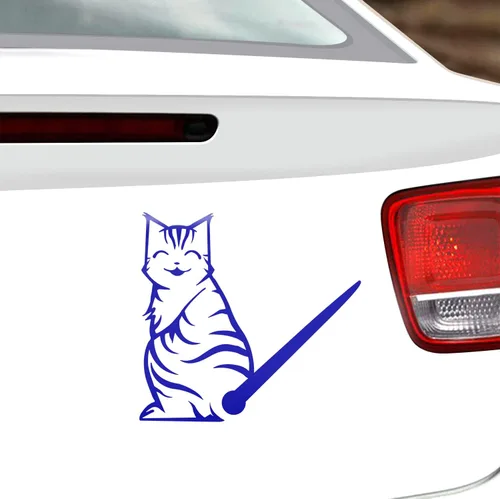 Miniatura 16 de Adhesivo para limpiaparabrisas trasero de gato, divertido gato en movimiento, cola en movimiento, adhesivo para limpiaparabrisas trasero