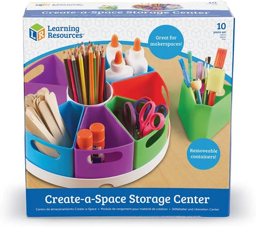 Miniatura 8 de Learning Resources Crea un Centro de Almacenamiento de Espacio - Organizador de Escritorio de Juguetes, Elementos Esenciales para Espacios