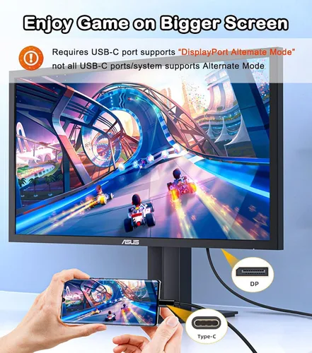 Miniatura 6 de Cable USB C a DisplayPort de 6 pies (4K a 60 Hz, 2 K a 144 Hz), cable USB C a DP 1.2 compatible con MacBook Pro/Air y más portátiles que admiten