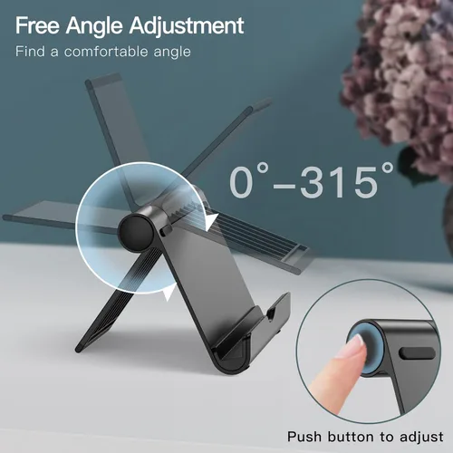 Miniatura 3 de JETech Soporte para Tablet, Soporte de Escritorio Portátil Ajustable, Base Plegable para iPad/iPad Pro/Air/Mini, Galaxy Tab A8/A7 Lite/A7/S8/S7