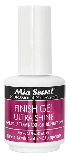 Mia Secret Capa superior de gel con acabado UV para gel o acrílico 0.5 fl oz - Gel superior transparente para uñas - Capa superior de alto brillo