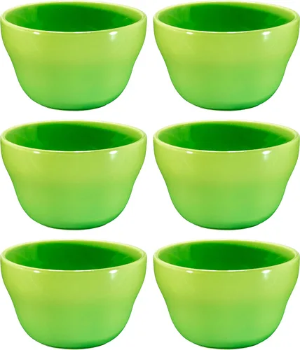 Bruntmor Juego de 6 cuencos de porcelana de 8 onzas, aptos para helados, postres, sopas, guarniciones pequeñas, ensalada, cereales, arroz,