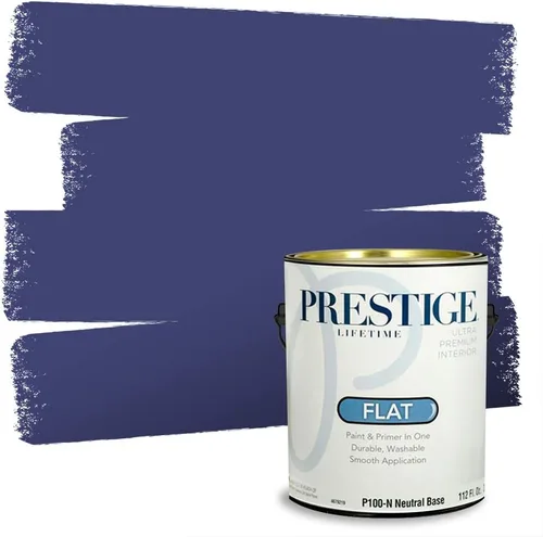 Miniatura 267 de Prestige Paints. - Base y pintura para exteriores en un solo galón, 1 galón. plano, comparable con Sherwin Williams Topsail. SW6799-PCM