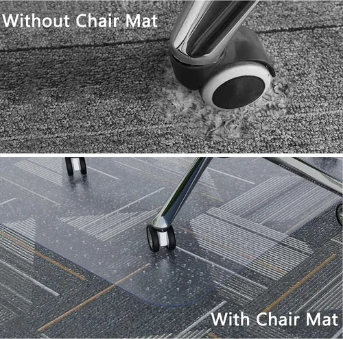 Miniatura 2 de 100pointONE Tapete para silla de oficina para alfombra de pelo bajo, 46 x 60 pulgadas, tapete protector de alfombra transparente para silla