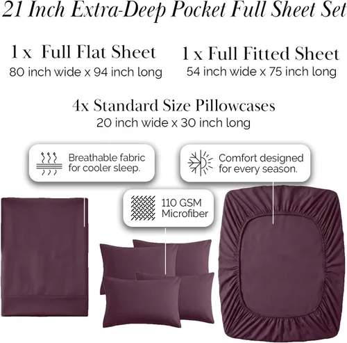 Miniatura 311 de Southshore Fine Living, Inc. Juego de 7 piezas de sábanas King divididas para cama ajustable, juego de sábanas King divididas con bolsillo de 21