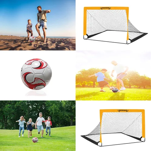 Miniatura 6 de Deportes niños practican porterías de fútbol, juego de red de fútbol plegable desplegable, redes de fútbol portátiles para práctica, mini porteros