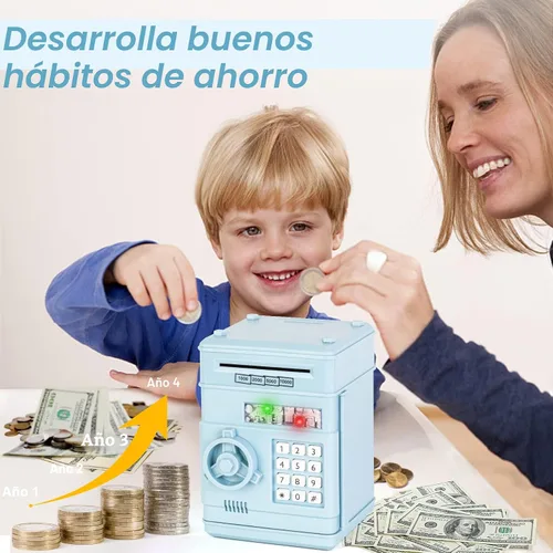 Miniatura 2 de Refasy Alcancía para dinero en efectivo, cajero automático, banco electrónico de monedas para niños de 3 a 12 años, caja de ahorro de dinero, mini
