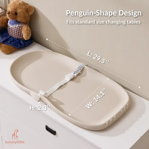 Miniatura 6 de Luxury Little Cambiador de bebé portátil de EVA impermeable para cambios de pañales, vestirse, masaje de bebé y aplicación de humectante, suave