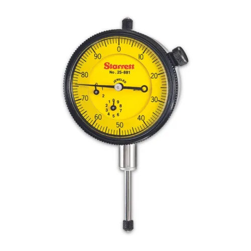 Miniatura 11 de Starrett Indicador de Cuadrante Serie 25 con Rodamientos de Rubí y Oreja en el Centro Posterior - Carátula Blanca, Rango de 0-.025", Cuadrante