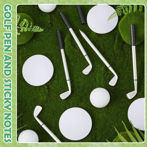 Miniatura 3 de Estune Juego de recuerdos de fiesta de golf, 24 bolígrafos de golf y 24 notas adhesivas, mini decorativo, divertido, accesorios de club de golf