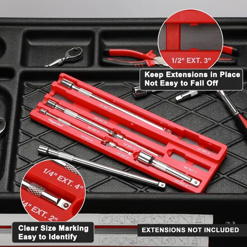 Miniatura 3 de Mayouko Organizador Magnético de Extensión de Enchufe de ABS, Soporte de Barra de Extensión de Enchufe, Compatible con Extensiones de 1/4", 3/8