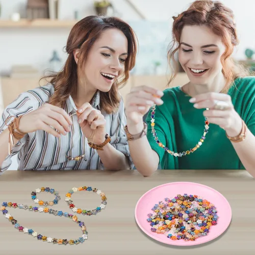 Miniatura 7 de 200 cuentas de estrella de cristal para hacer joyas, pulseras de estrella de cristal de EVERMARKET a granel, cuentas sueltas de estrella