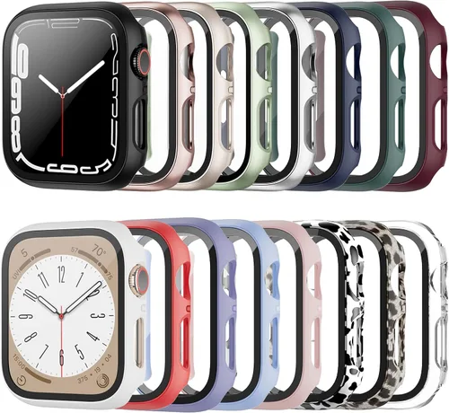 Miniatura 10 de Paquete de 16 fundas rígidas de PC para Apple Watch de 38 mm Series 3 2 con protector de pantalla de vidrio templado, cubierta protectora