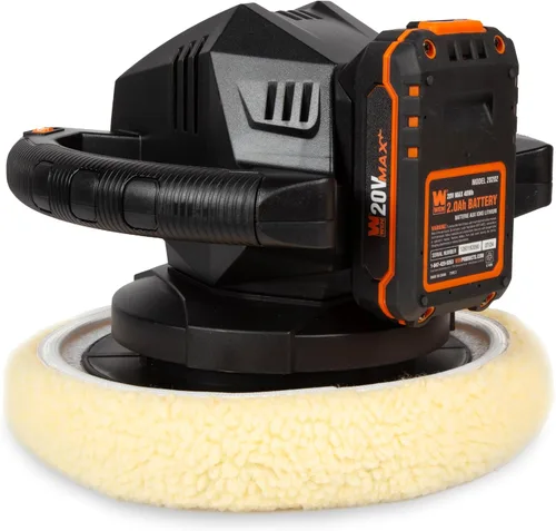 Miniatura 4 de WEN Kit de Pulidora y Encerradora Orbital Aleatoria Inalámbrica de 20V Máx de 10 Pulgadas con Batería de 2Ah, Cargador y Almohadillas (20870)