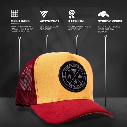 Miniatura 165 de Urban Effort Gorra trasera de malla, para hombres y mujeres, gorra de béisbol de 5 paneles, gran cierre a presión para caza y senderismo