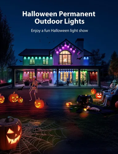 Miniatura 7 de Luces permanentes para exteriores, 200 pies inteligentes IC+RGB luces de Navidad para exteriores con 144 LED, IP67 impermeable LED aleros