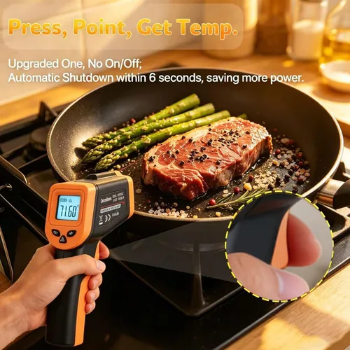 Miniatura 5 de OnniOne Termómetro infrarrojo pistola de temperatura -58℉~1022℉, pistola termómetro láser digital para cocinar Blackstone Pizza Horno Plancha