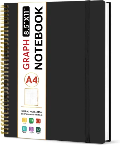 Miniatura 31 de Taja Cuaderno con forro en espiral, cuadernos de 8.5 x 11 pulgadas para trabajo, diario grande A4 para mujeres y hombres, cuaderno de diario