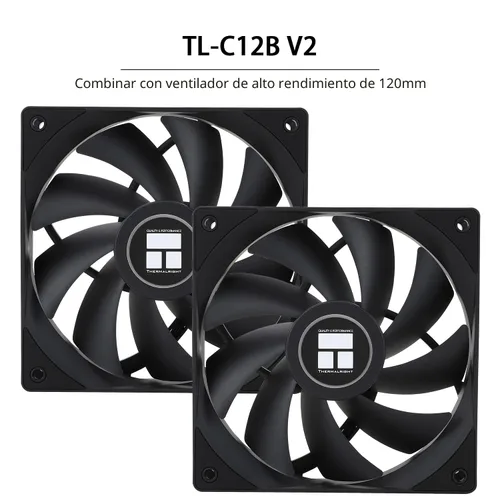Miniatura 5 de Thermalright Phantom Spirit 120 SE - Enfriador de CPU negro, ventiladores duales TL-C12B V2 PWM y torres dobles, enfriador de disipador de calor